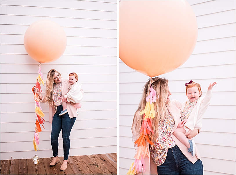 Mom, baby and a big balloon, Houston TX