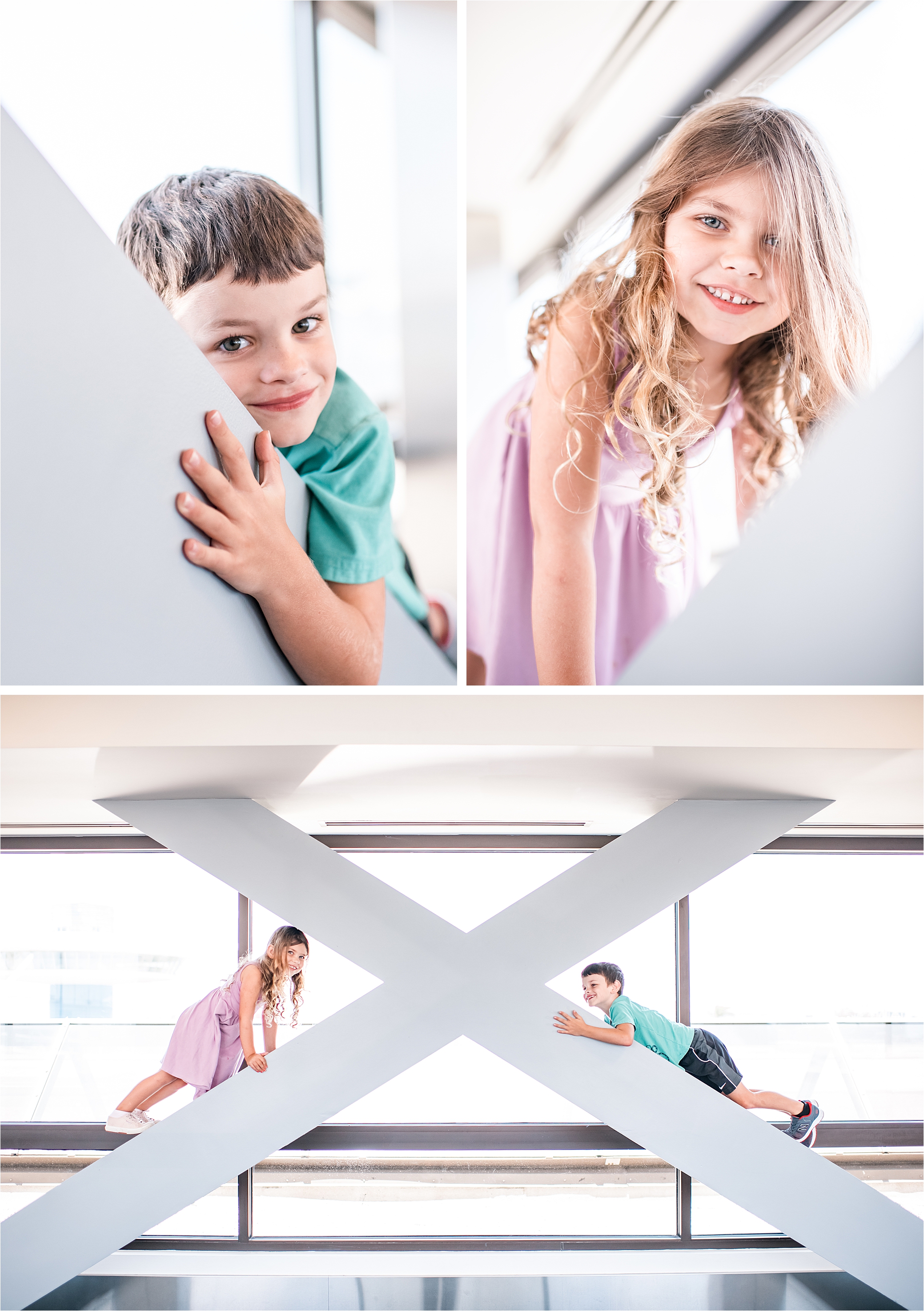 Portraits of children at the airport