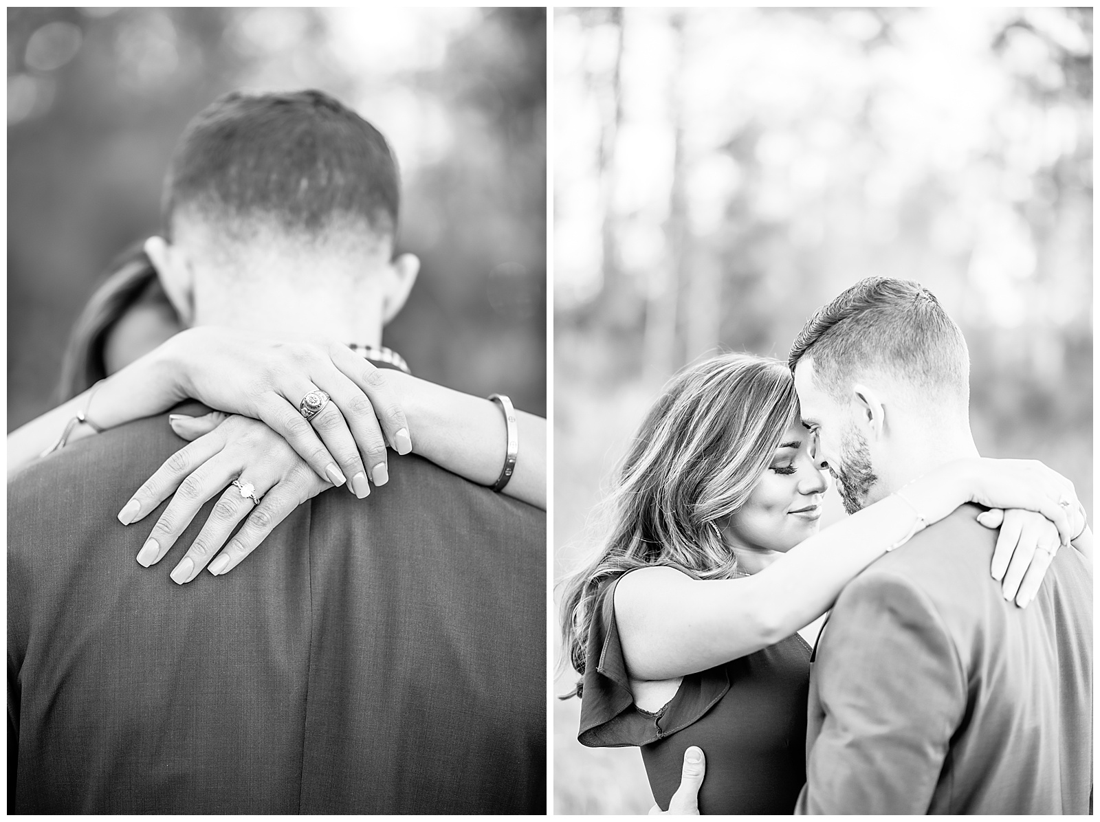 classic engagement photos black and white