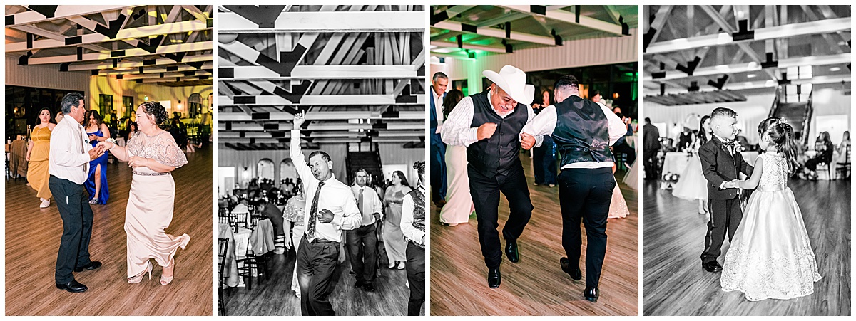 dancing moments at wedding reception.
