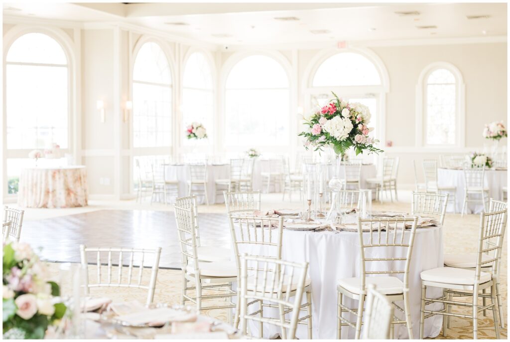 Bentwater Yacht Club wedding reception room.