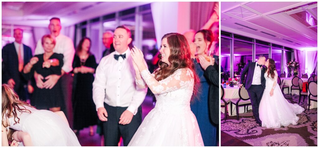 Bride and Groom dancing and enjoying their night at the Houston Petroleum Club.